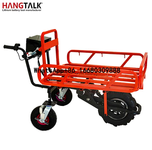 

Compact Electric 18V 500w Battery Trolley for Small Spaces and Construction Site or Garden Use three-wheel Barrow