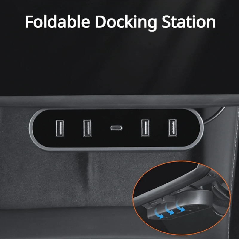 Voor Tesla Model 3 Model Y Docking Station Hub Onder Het Scherm 4 Usb Shunt Adapter Oplader Splitter Verlenging Vervangende Onderdelen