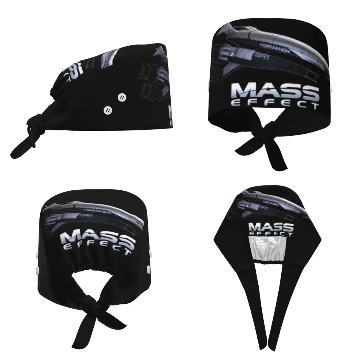Mass Effect Normandy SR1 Scrub Hat Doctor Working Surgical Cap Unisex Adjustable Nursing Caps for Dentist
