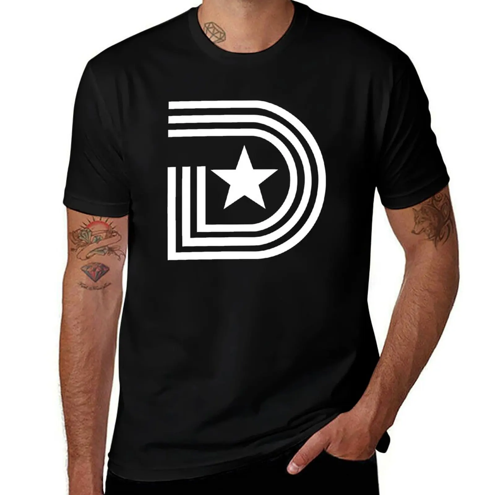 

D-town White Star T-Shirt custom t shirt cute clothes summer shirt sweat outfits for men