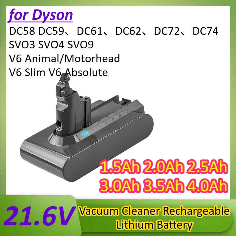 

4000mah 21.6V Suitable for Dyson Wireless Vacuum Cleaner DC59/DC61/DC62/DC72/DC74 Rechargeable Lithium Battery Replacement