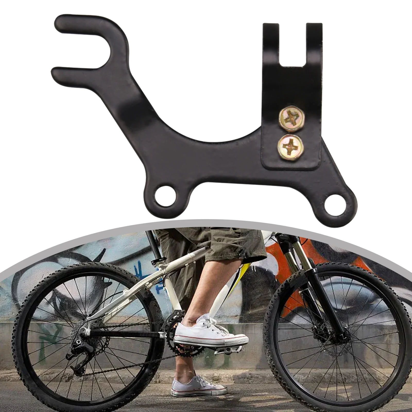 bicycle disc brake adapter bracket made of stainless steel designed for mountain and road bike brake system retrofit