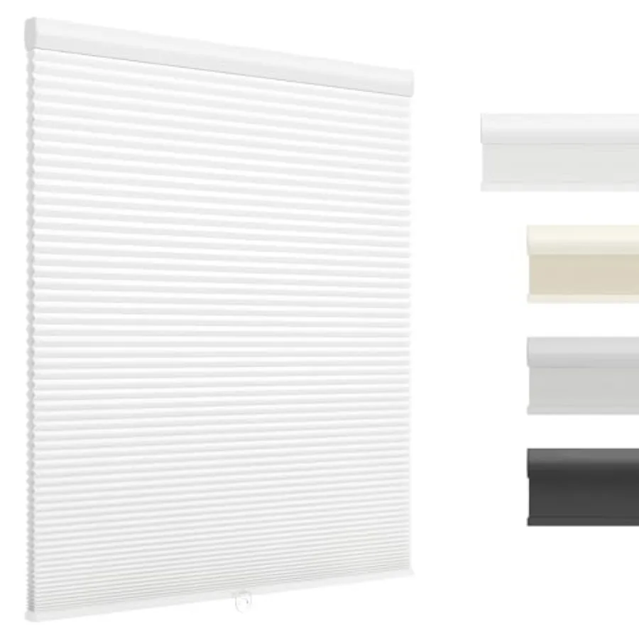 

Cordless Cellular Shades, Honeycomb Blinds for Indoor Windows, for Window Size 28" W × 48" H White