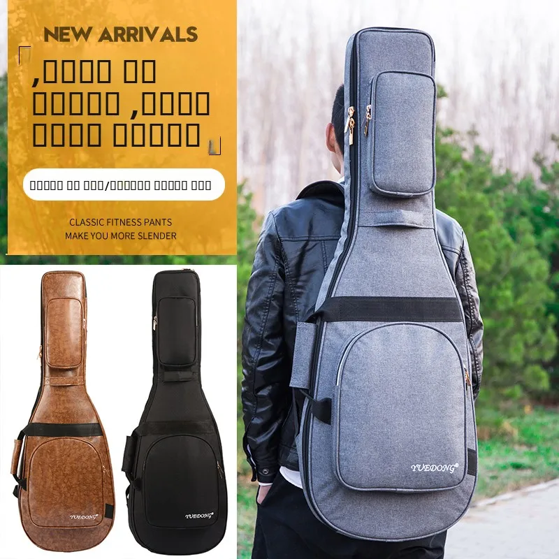 

Thiened PU Leather Guitar Bag Bass Instrument Case Double oulder Bapa Folklore 4 Inch Wood Guitar Bag Music Instrument
