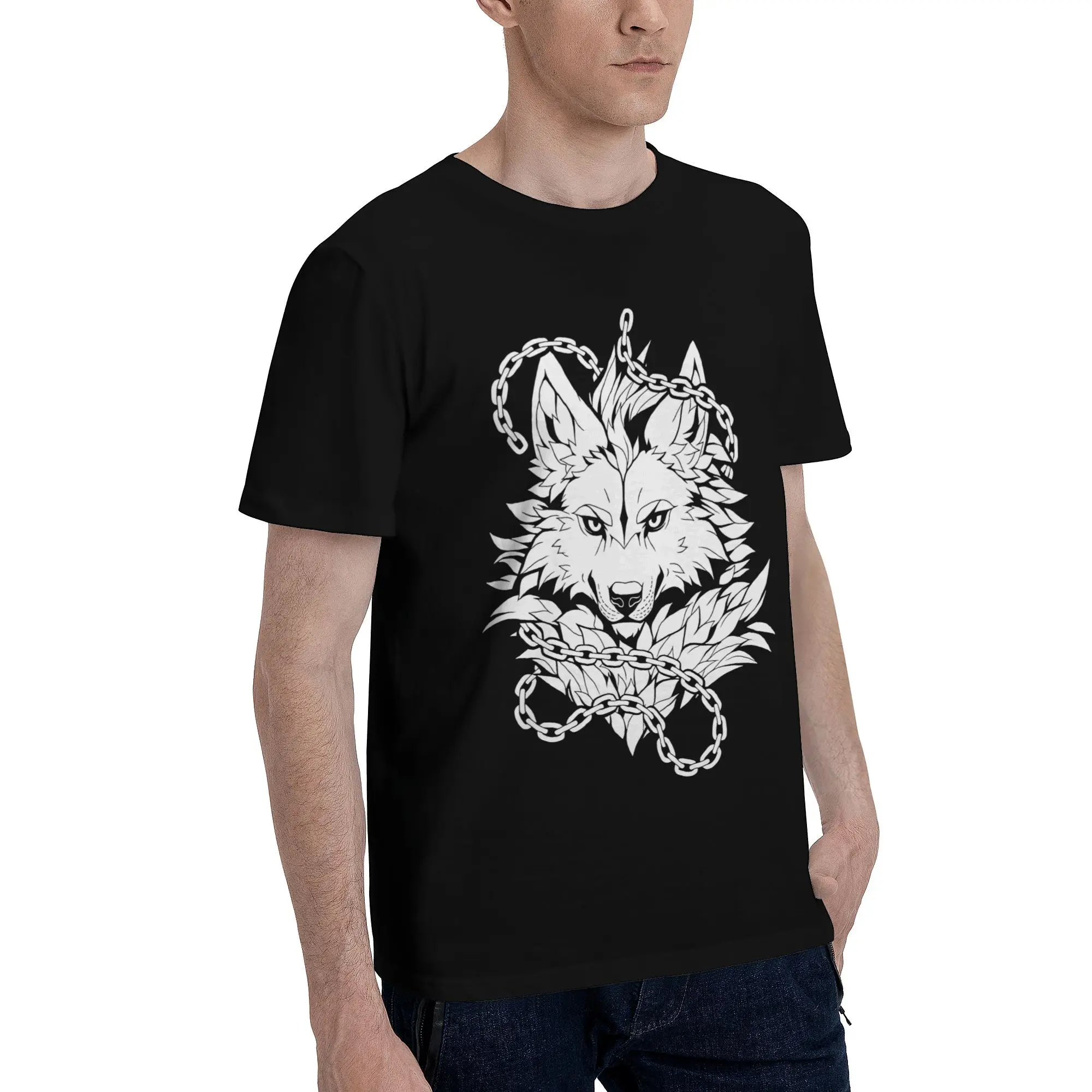 Darc Wolves Sport New Arrival T Shirts Men Women Wolf & Chains Pure Cotton  Tee Shirt Clothing DM019