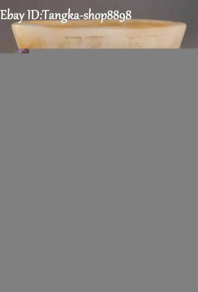 Chinese Old Jade Carving Cat Head Eagle Owl Birds Animal flower Vase Bottle Pot