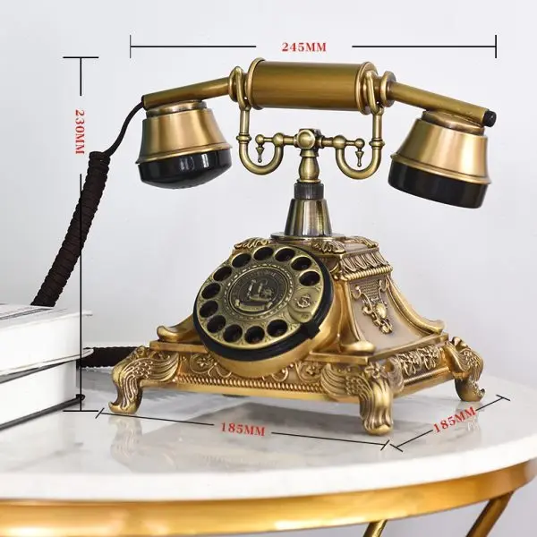 Pure copper retro craft living room hotel creative decoration antique landline phone