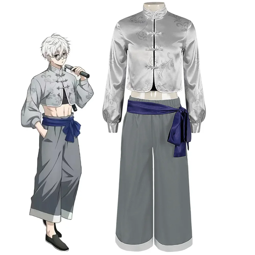 Anime BLUE LOCK Nagi Seishiro Cosplay Costume Chinese Style Kung Fu Uniform Halloween Role Play Top Pants Men Wig Full Suit