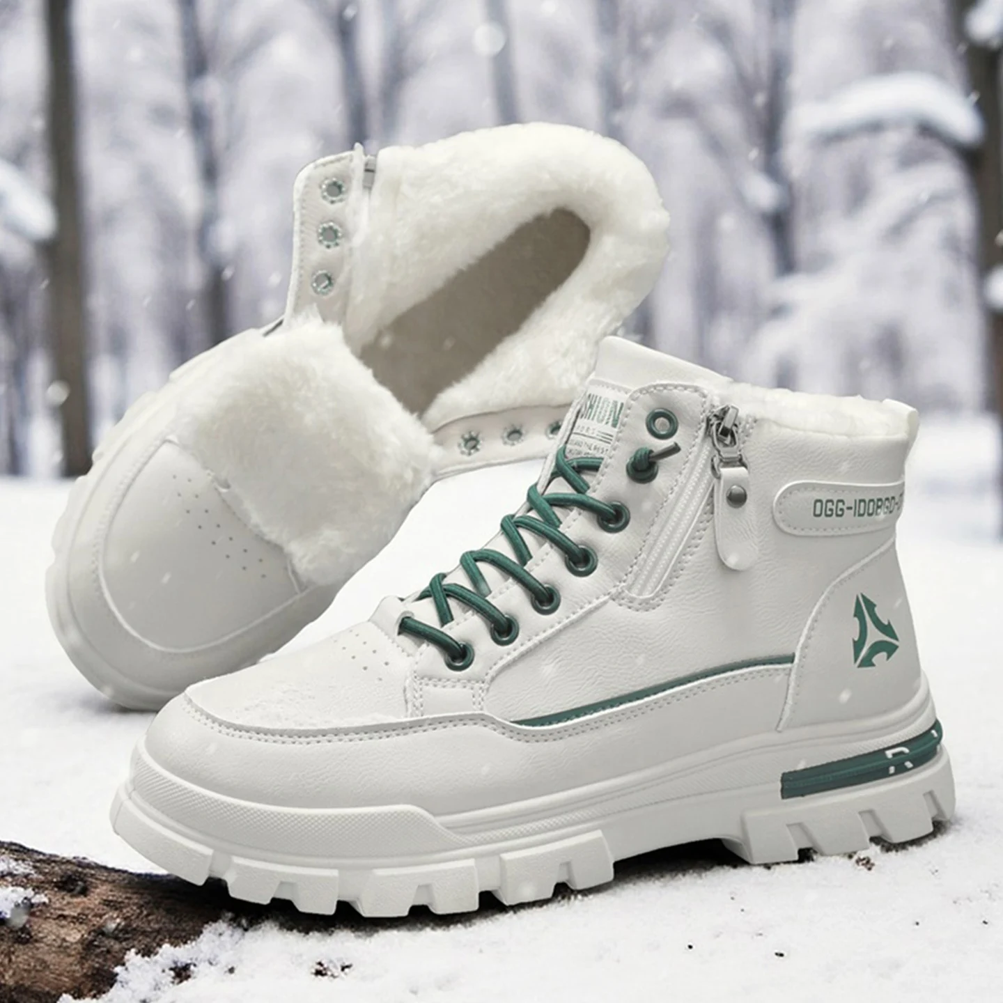 

Зимние мужские ботильоны с высоким берцем, уличные дышащие рабочие ботинки на толстой подошве, Para Hombre, плюшевая теплая нескользящая повседневная обувь Botas