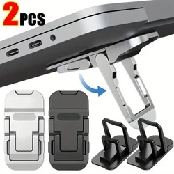 Adjustable Mini Laptop Stand Ultra-thin Foldable Phone Stand Portable Laptops Holder Self-Adhesive Invisible Notebook Kickstand