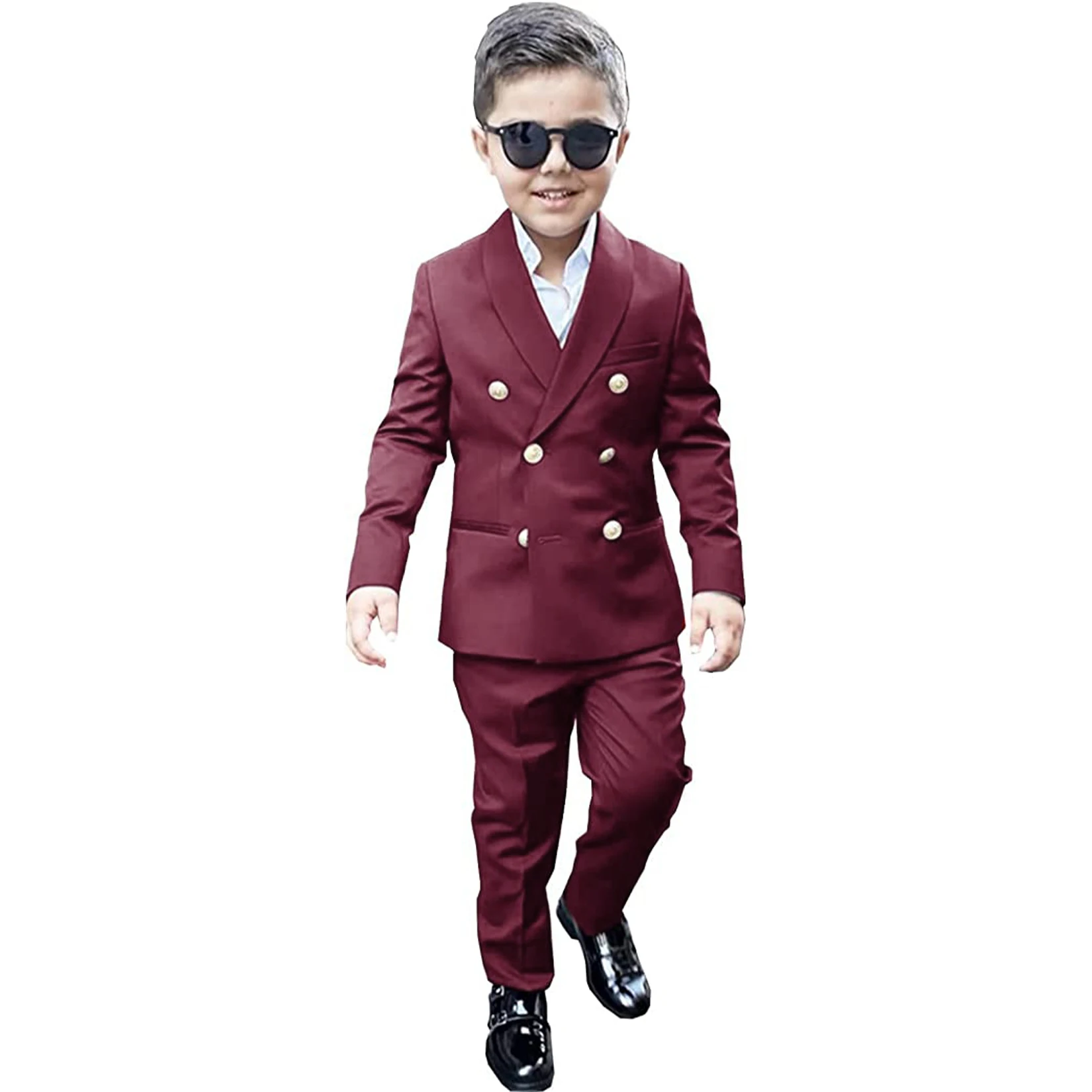 Children Fashion Pink Boy's Suit Set School Activities Host Classic Costume Jacket Pants 2 Pieces Kids Party Tailor-made Outfits