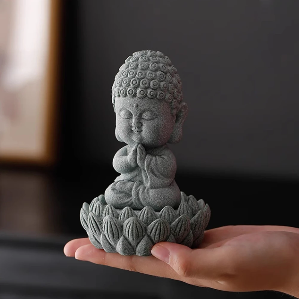 Figurki Buddy Ozdoby Betonowe Forma Silikonowa Taca Lotosu Budda Pulpit Cement Gipsowy dyfuzor Forma Decora Forma do świec
