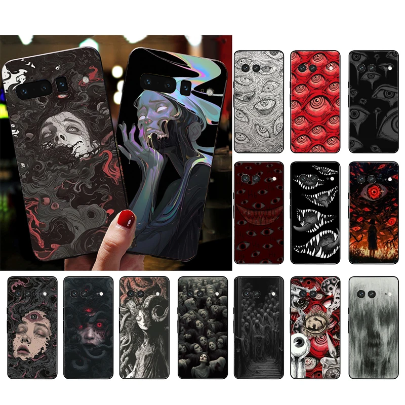 حافظة لهاتف جوجل بيكسل 10 برو XL 9 برو XL 9A 8 7 6 برو بيكسل 8A 7A 6A بكسل 8 7 6 5 رعب أنيمي آرت #5