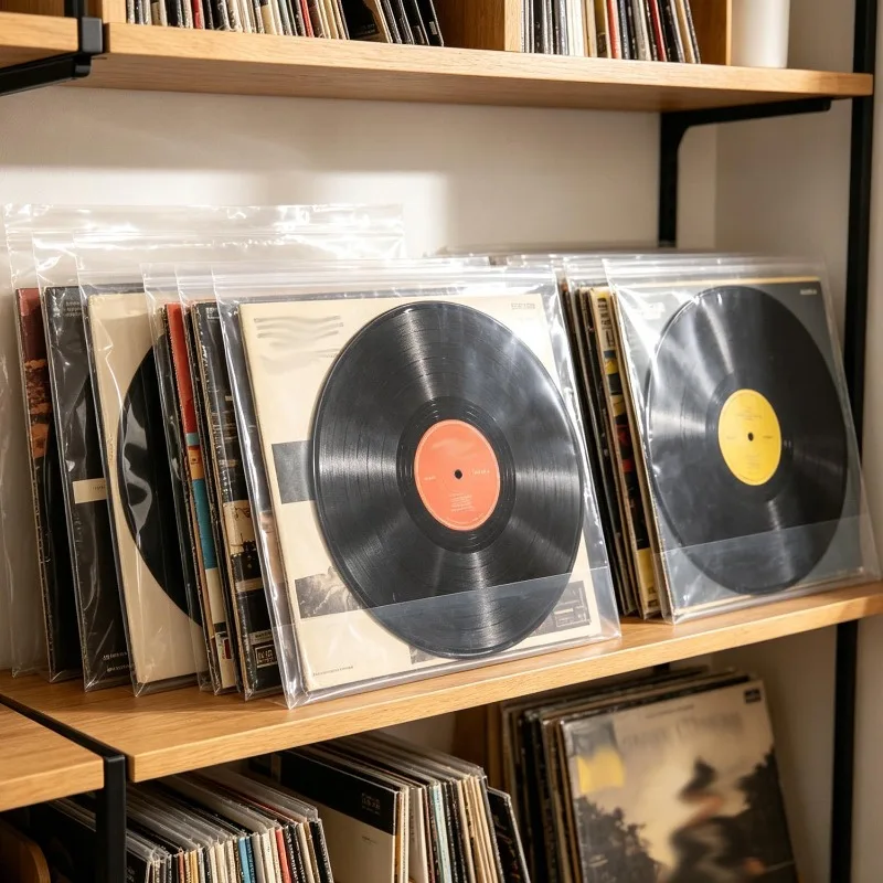 Vinyl-Schallplatten-Innenhüllen Antistatisch & Staubdicht 12" Vinyl-Schallplatten-Schutzhüllen Taschen Album-Sammlung Hüllen Aufbewahrungstasche – Detail 8