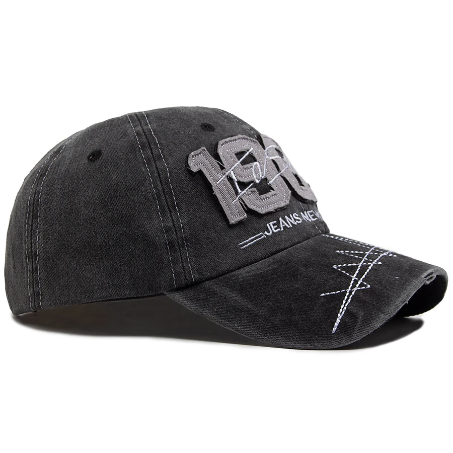 Big Digit 1985 Baseball Cap Embroidery Vintage Washed Cotton Men Snapback Fashion Visor Hip Hop Hat Adjustable For Spring Autum