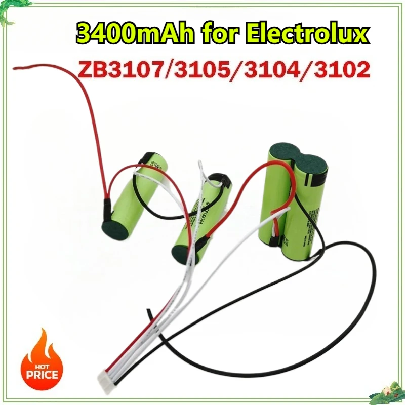 

New 14.4V 3400mAh/2600mAh Li-ion Battery Pack for Electrolux ZB3105 ZB3104 ZB3102 ZB3106AK ZB3107 Robot Vacuum Cleaner with Plug