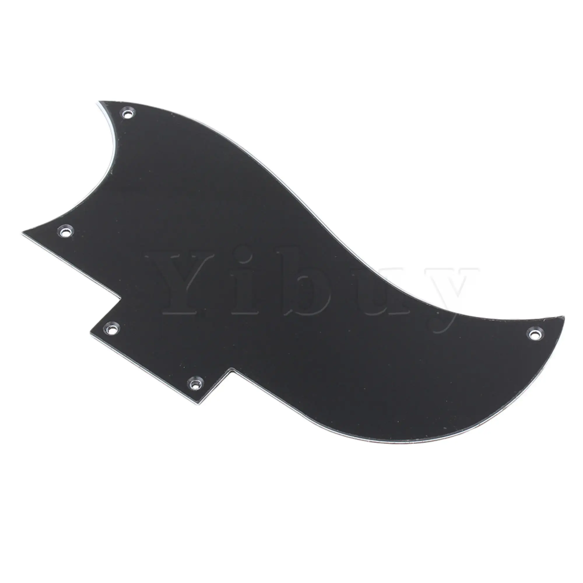 Yibuy 3-Ply Black 5 Holes Guitar Pickguard  Replacement for SG Accessories