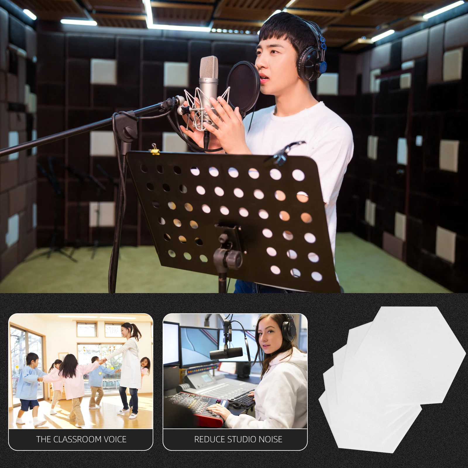 

5 Pcs Sound-absorbing Panels Absorber Mat Filling Noise Dampening Pad Polyester Game Room Board Material