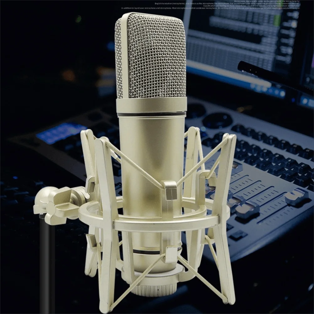 Wired Studio Condenser Microphone Built-in Stable Stand Base Reduce External Interference Cardioid Condenser Microphone