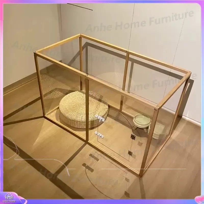 Foldable Dog Fence Playpen Portable Pet Safety Barrier Kennel Cage for Large Dogs Puppy Cat Indoor Outdoor Balcony Exercise