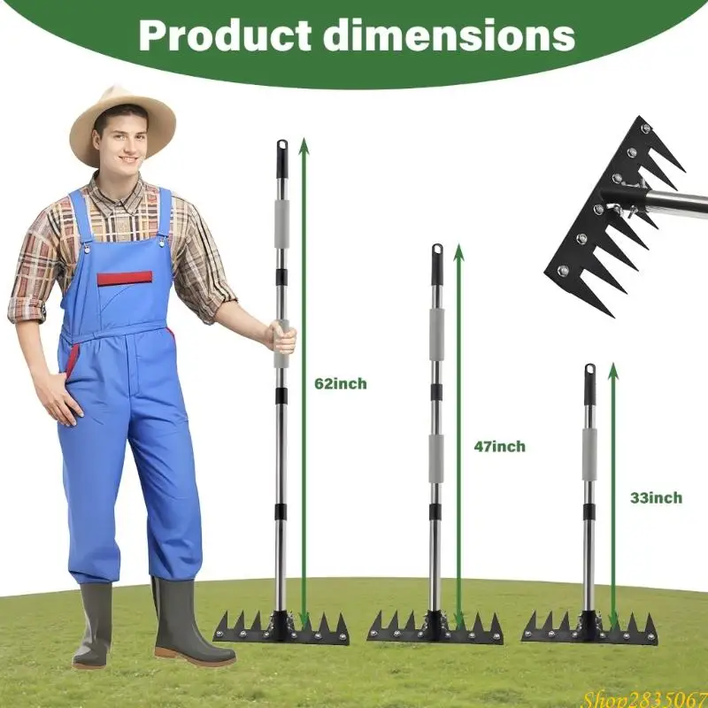 

Тяжелая железная прополка с длинной ручкой сад углеродистой стали и инструмент для сорняков для удаления сорняков, ослабления