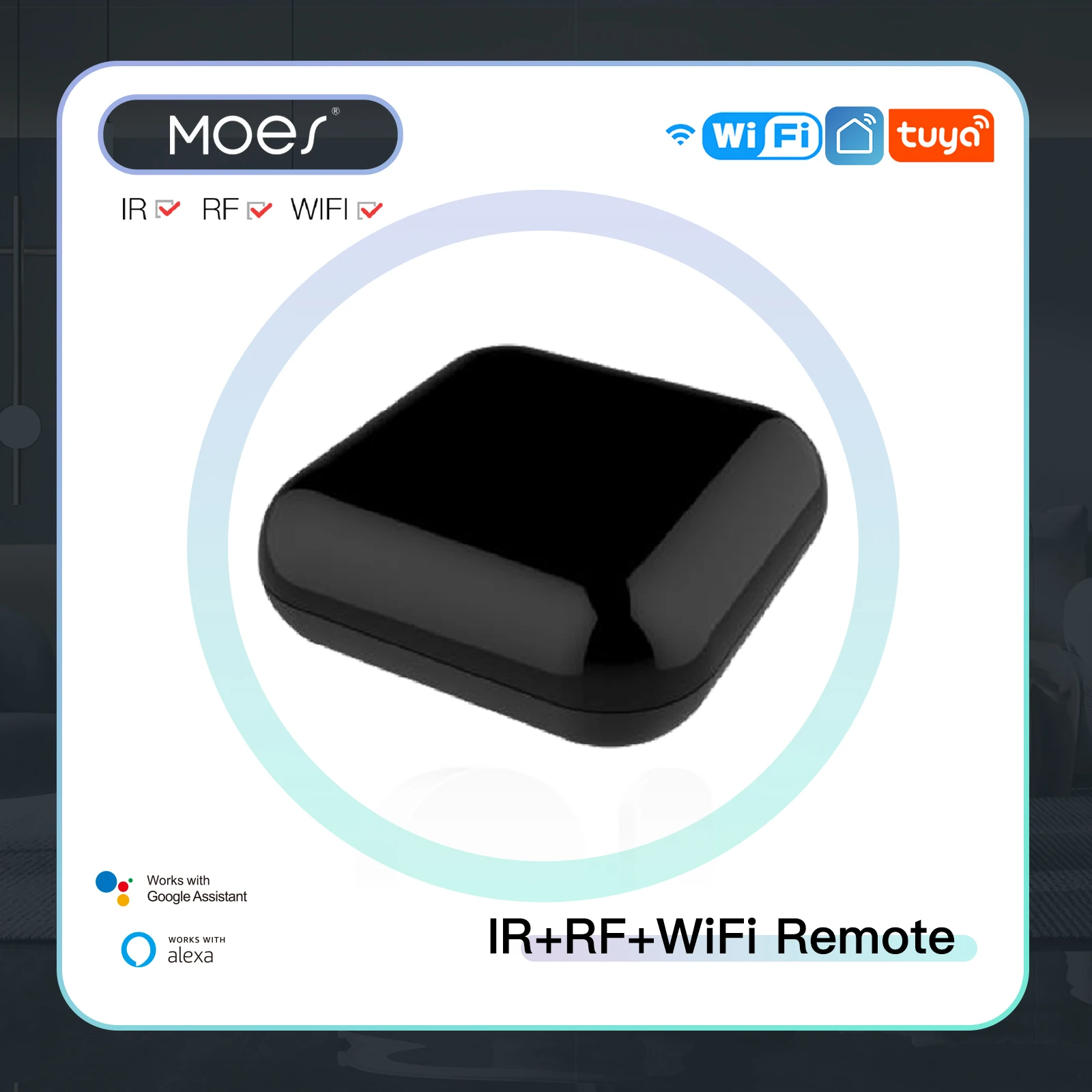 MOES-Controle Remoto Universal, Wi-Fi, RF, IR, RF, Eletrodomésticos, Eletrodomésticos, Tuya, Aplicativo Smart Life, Controle de Voz via Alexa, Google Home