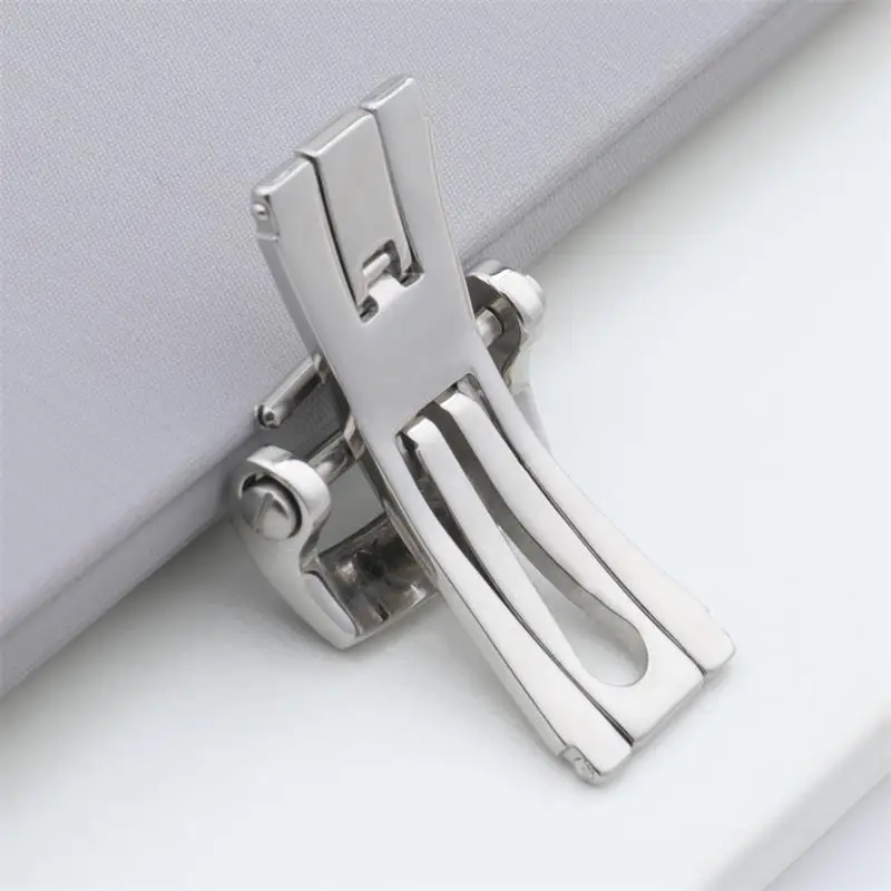 NFR Quality Stainless Steel Pin Fold Buckle For Blancpain Strap Fifty Fathoms 5000/5015 Leather Rubber Nylon Clasp 18mm 20mm