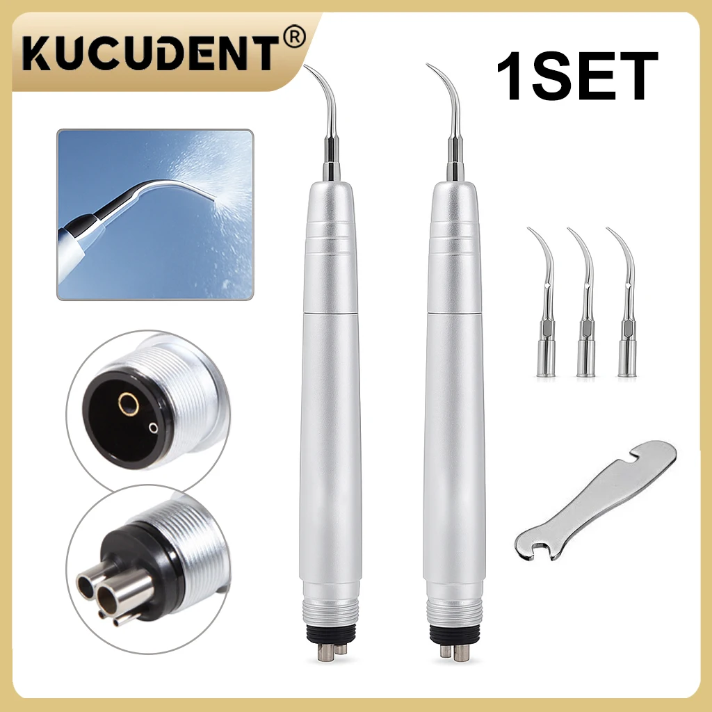 

2/4 Holes Dental Ultrasonic Scaler Handpiece - Professional Calculus Remover with 3 Tips for Teeth Cleaning & Polishing