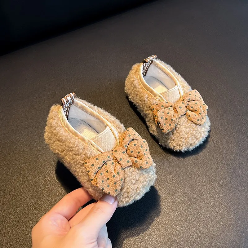

Children Princess Cotton Shoes for Girls 2025 Winter New Fashion Korean Style Soft Bottom Anti-slippery Versatile Baby Walk Shoe