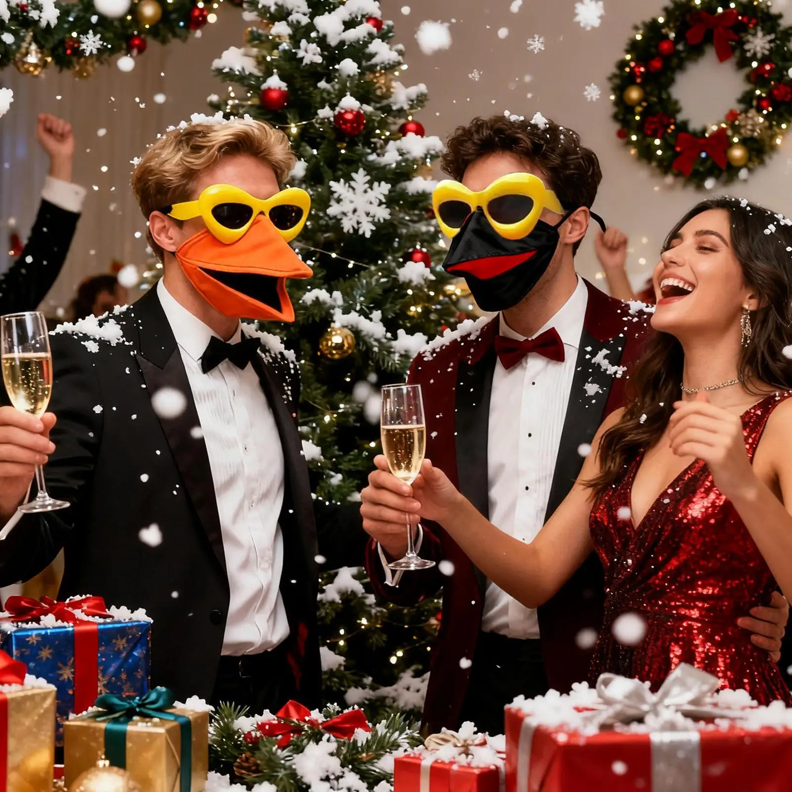 غطاء وجه منقار الطيور مصنوع يدويًا مع نظارات شمسية، مجموعة غطاء وجه ناطق للحيوانات للرجال والنساء والحفلات والمهرجانات والكرنفال الموسيقي