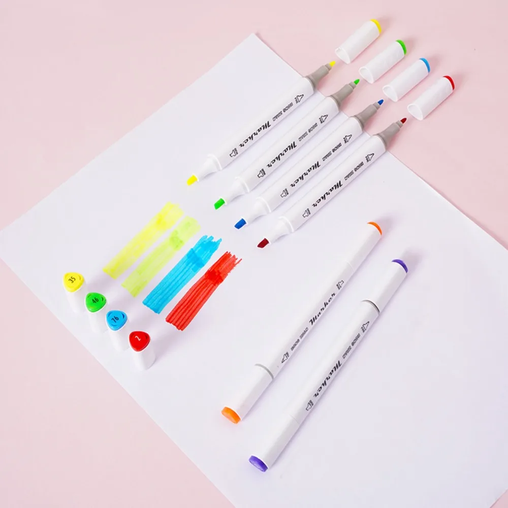 Water-based 12/24/36 Colors Marker Pens Non-toxic Double-ended Multicolor Markers Pens Set Drawing Graffiti