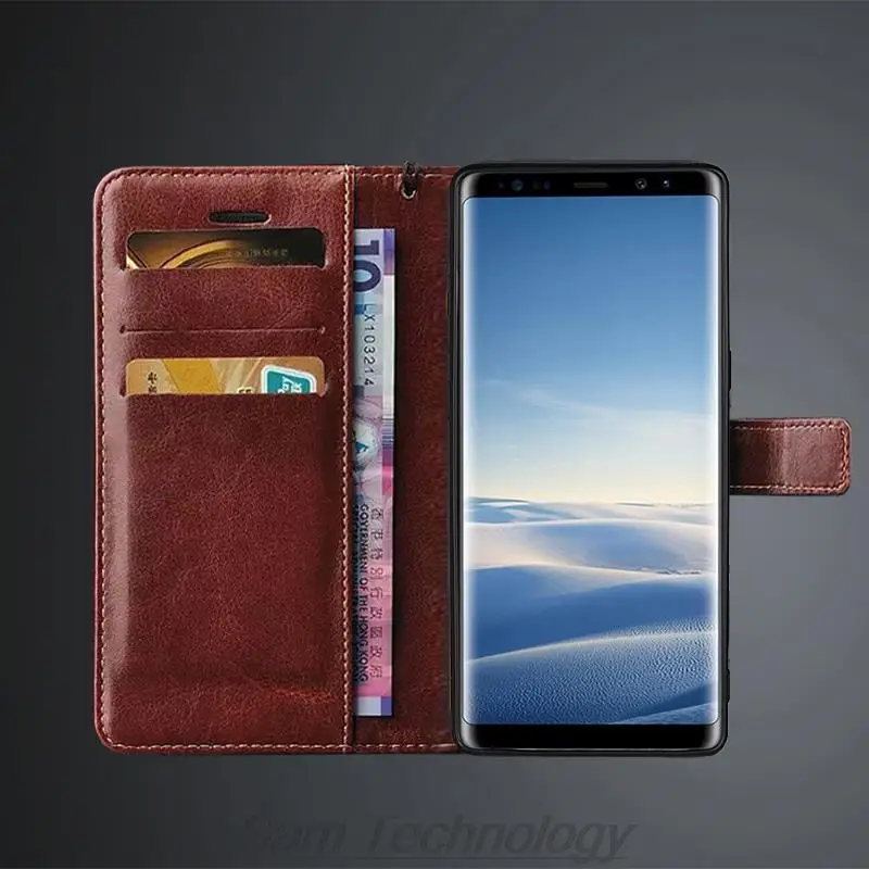 case for Samsung Galaxy Note8 N950F Galaxy Note 8 card holder cover case Pu leather Flip Cover Retro wallet fitted case business