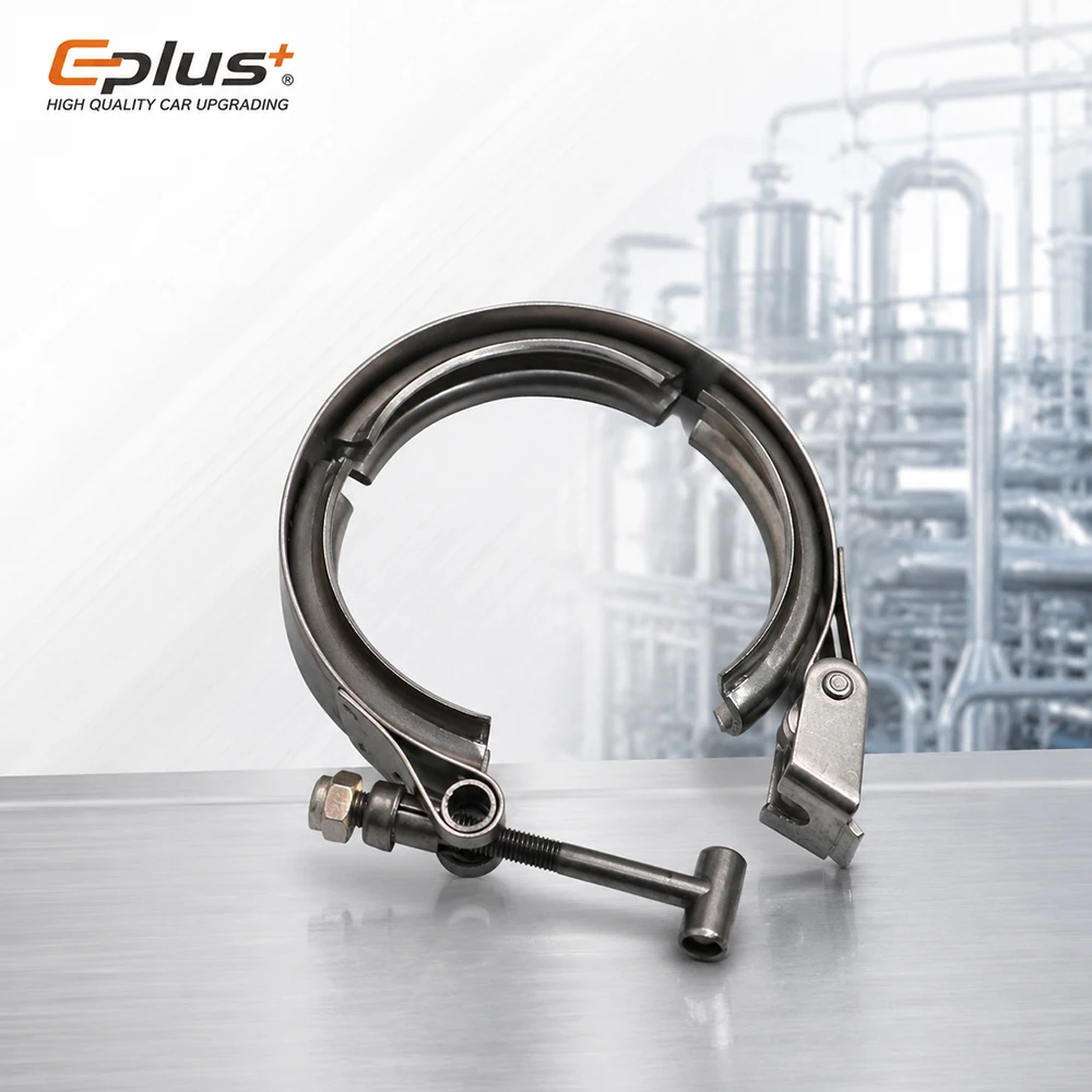 EPLUS Universal 304 Edelstahl 1,5~6 Zoll Schnellverschluss V-Band Klemme T-Bolzen V-Typ Auspuffklemme für Auto-Turbo-Auspuffrohr – Detail 2