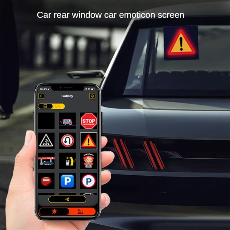 لوحة شاشة LED عالية الدقة 64X64 على إضاءة ملونة للسيارة تعرض لوحة عرض LED تدعم تطبيق بلوتوث وجهاز تحكم عن بعد متين