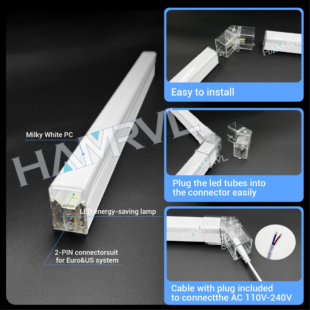 4000K Natural Warm Light Lighting for Garage Barbershop Hexagon Ceiling lamp 3000K 6000K Gym Car Bar Workshop Honeycomb LED Tube