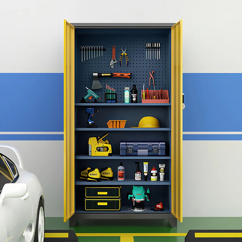 خزانة أدوات ذات مضخة واحدة شديدة التحمل، خزانة حديدية، خزانة أجزاء متعددة الوظائف، خزانة أجهزة، باب مزدوج، خزانة غرفة المرآب #2