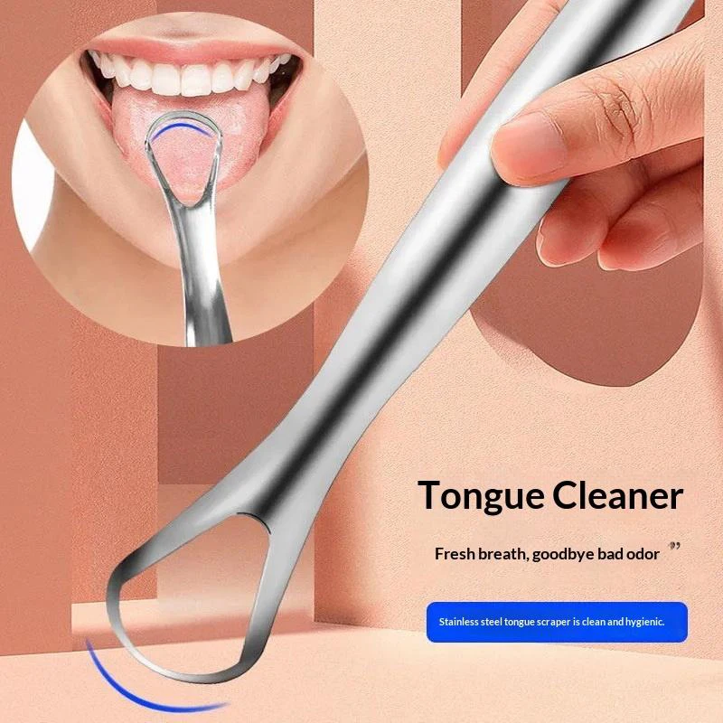 Professional Stainless Steel Tongue Scraper U Shape Oral Hygiene Tool for Fresh Breath & Bad Breath Removal