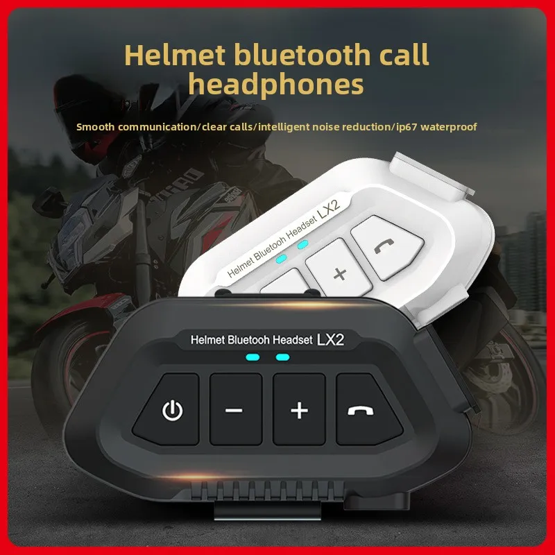 

LX2 Мотоциклетная Bluetooth-гарнитура с длительным сроком службы батареи, шумоподавление, гарнитура 5,3, Bluetooth-гарнитура для шлема