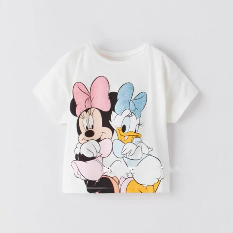 Summer Tshirt Casual Loose Crewneck Pullover Tops Boys And Girls Cartoon Cute Tees Outer Wear New Kids Versatile Base Shirt