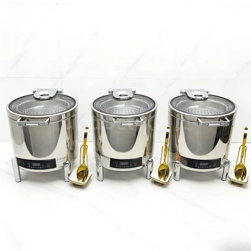 Electric soup pot stainless steel luxury multi-functional glass cover touch control thermal insulation