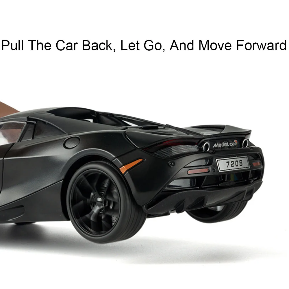 1:18 720S GTR SKYLINE alliage Supercar modèle moulé sous pression voiture jouet roue avant direction son lumière retirer véhicules adulte cadeau pour garçon