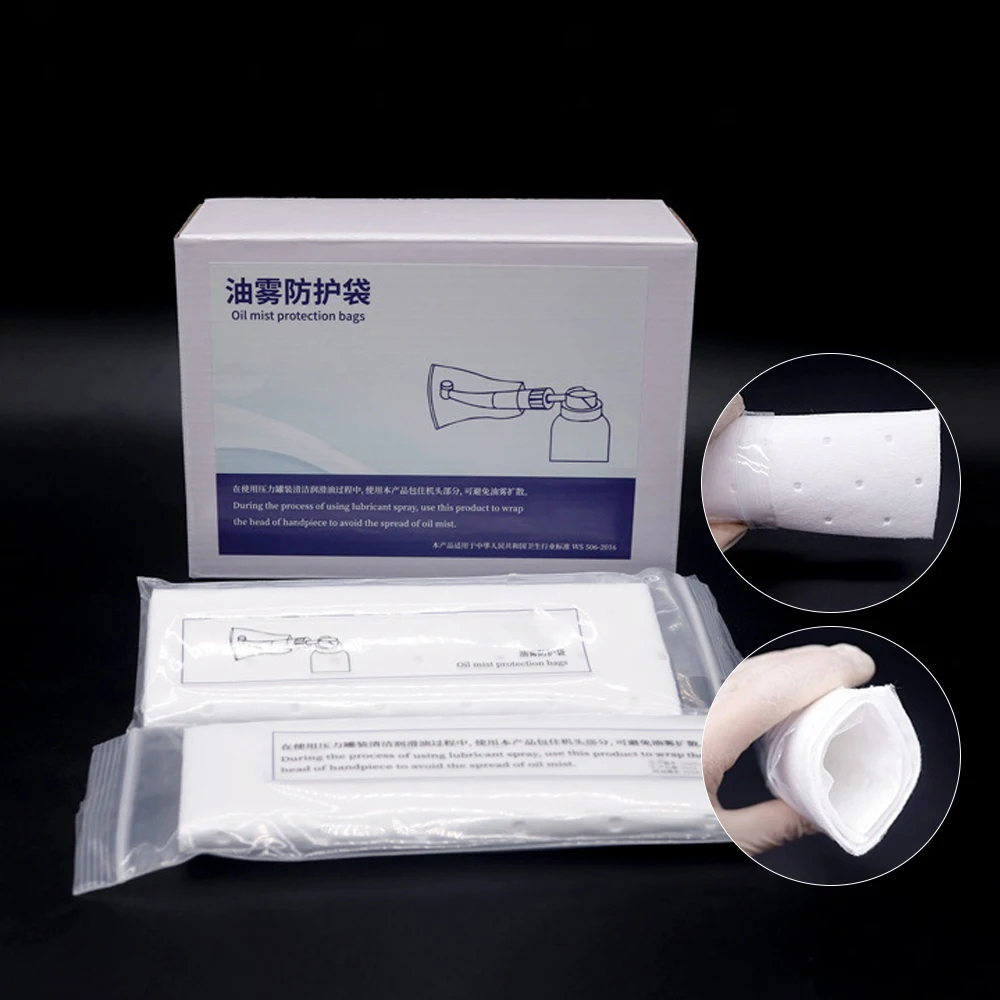 5boxes Dental Handpiece Cleaning Oil Mist Protective Bag Sanitary Isolation Anti-stain Bag Dental Supplies