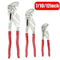 7/10/12inch Pliers Wrench Multi-function Push-to-clamp Household Hawknock Pliers Water Pipe Pump Pliers Wrench Tool 3 PCS Set