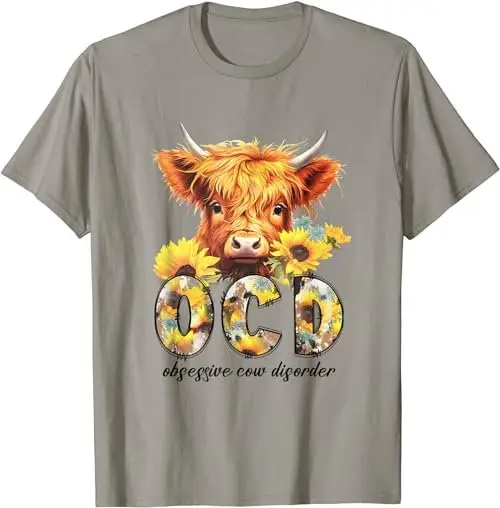 Ocd Obsessive Cow Disorder Sunflower Heifer Women Girl T Shirt Sweat 52332