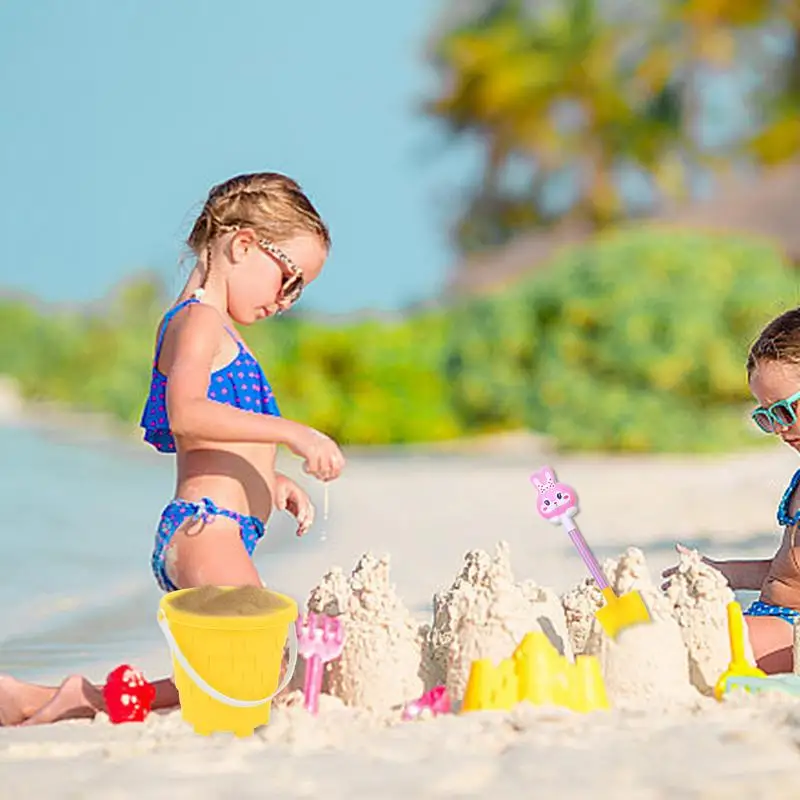 Juego de juguetes para arena, 5 uds., cubo y pala para arena, juegos divertidos y de fiesta de verano para niños de 3 a 12 años, actividades al aire libre