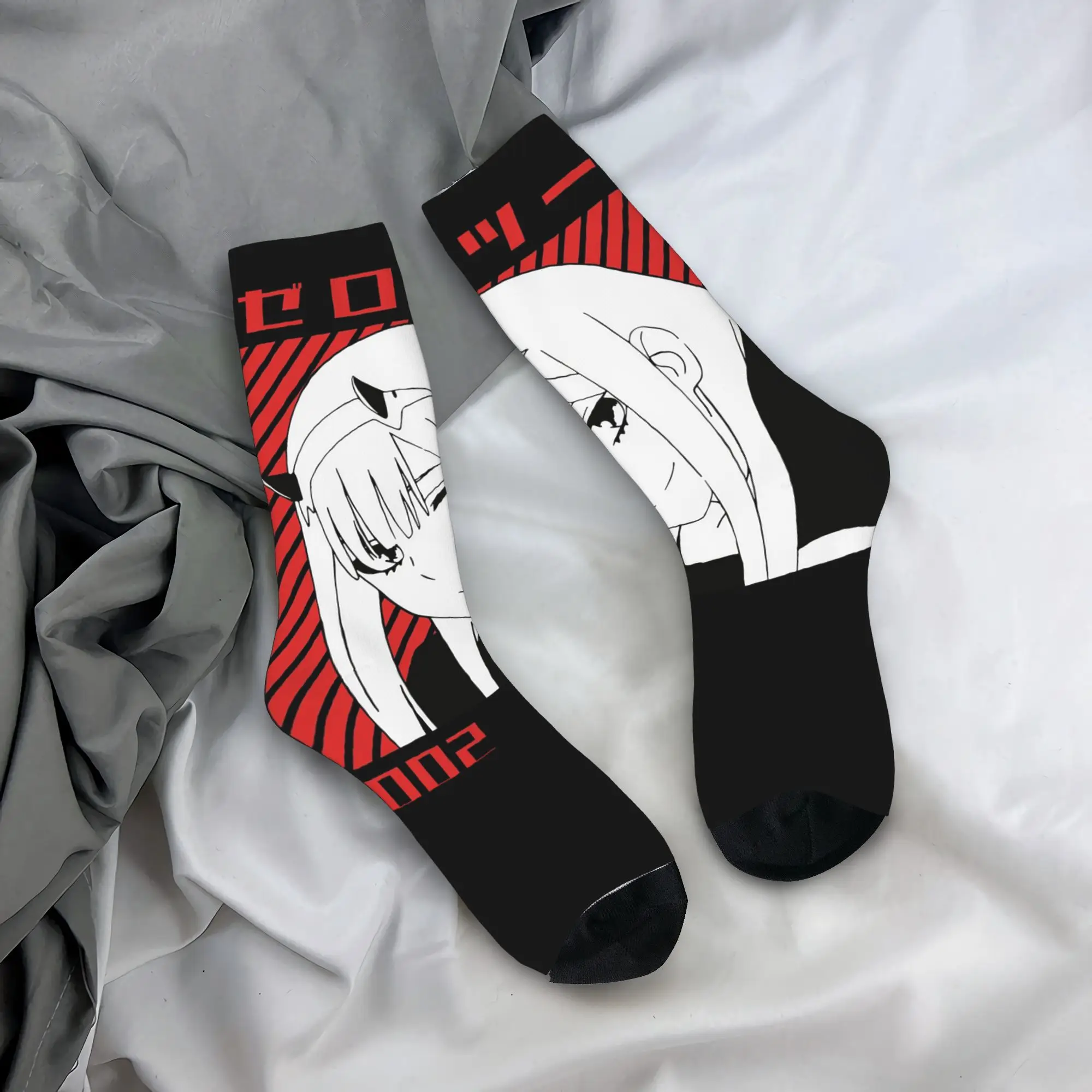

Носки на все сезоны с изображением героини аниме Darling In The Franxx Zero Two, длинные носки в стиле Харадзюку, хип-хоп, аксессуары для мужчин и женщин