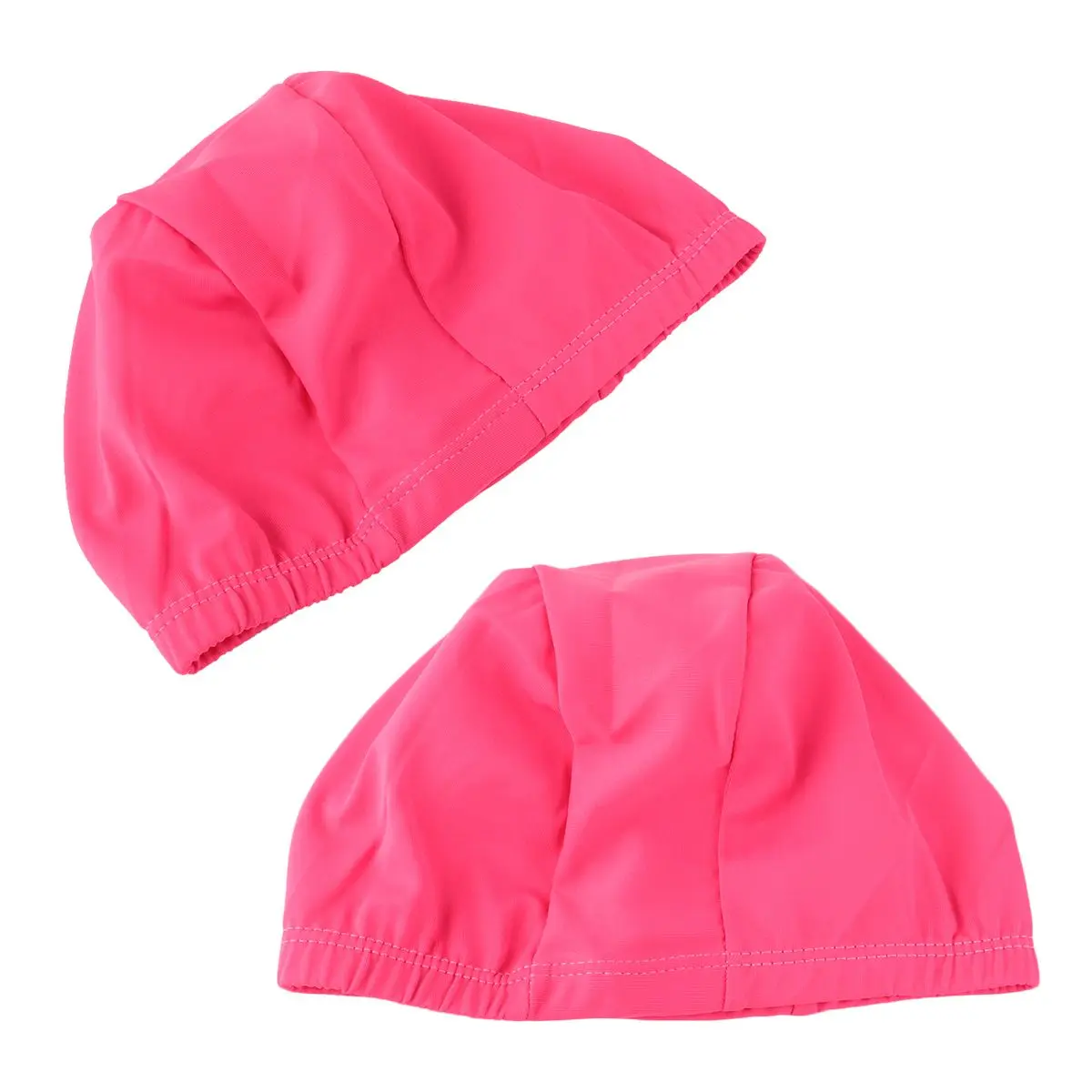 

2Pcs Swim Cap Lightweight Polyester Elastic Unisex Adult Kids Waterproof Hair Protection Breathing Comfortable Fit