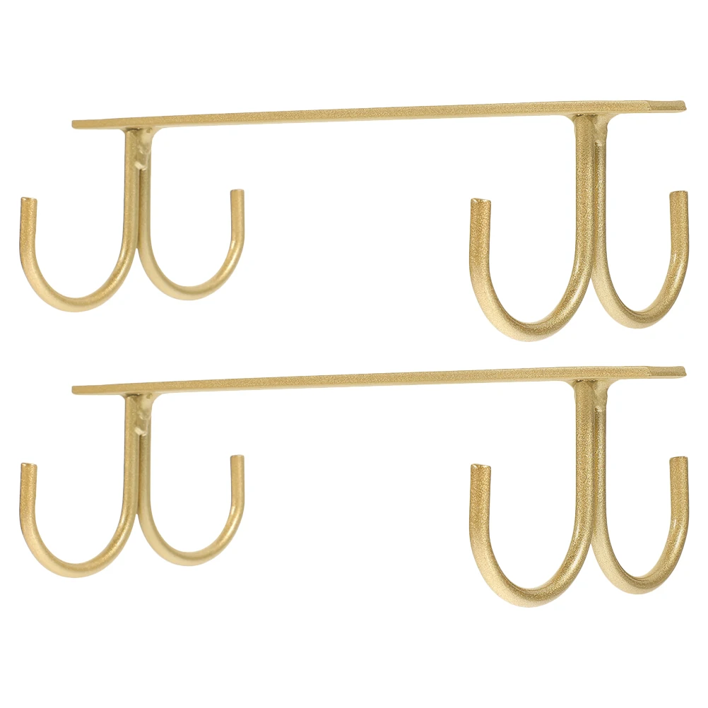 

2Pcs Minimalist Design Under Cabinet Mug Holder Iron Hanging Rack for Kitchen Coffee Cups Organizer Mug Hooks Under Cabinet