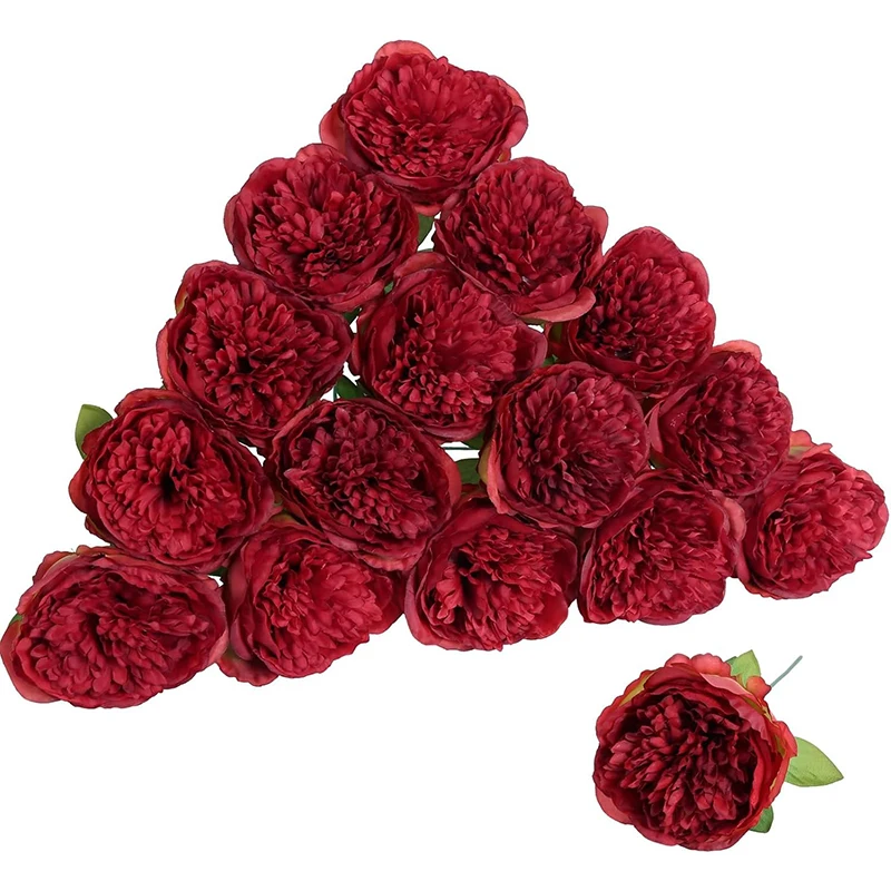 3/5/10 Stück 20 cm Pfingstrose Künstliche Blumenköpfe mit Stiel für Zuhause, Raumdekoration, Hochzeitsdekoration, DIY-Handwerk, Kranz, Geschenke, Zubehör – Detail 10