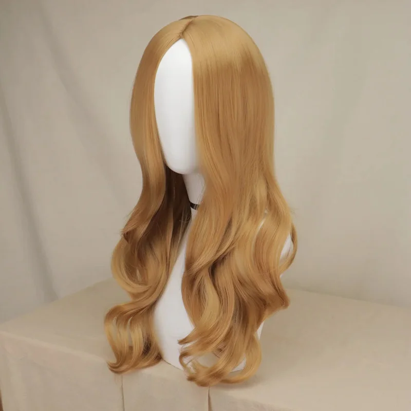 M3GAN Cosplay Costume Wig AI Doll Robots Megan Long Hair Heat Resistant Synthetic Halloween Role Play Wig   Free Wig Cap